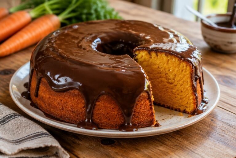 Bolo de Cenoura com Cobertura de Chocolate: Receita Fácil de Bolo de Cenoura com Cobertura Irresistível de Chocolate