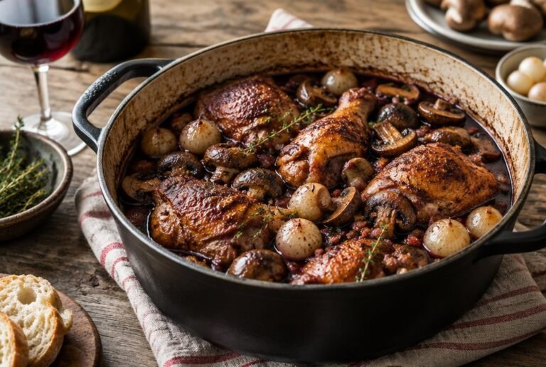 Coq au Vin Tradicional: Frango ao Vinho Tinto