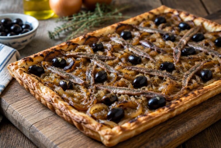 Pissaladière: Pizza Francesa com Anchovas e Cebolas