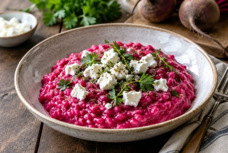Risoto de Beterraba e Queijo de Cabra