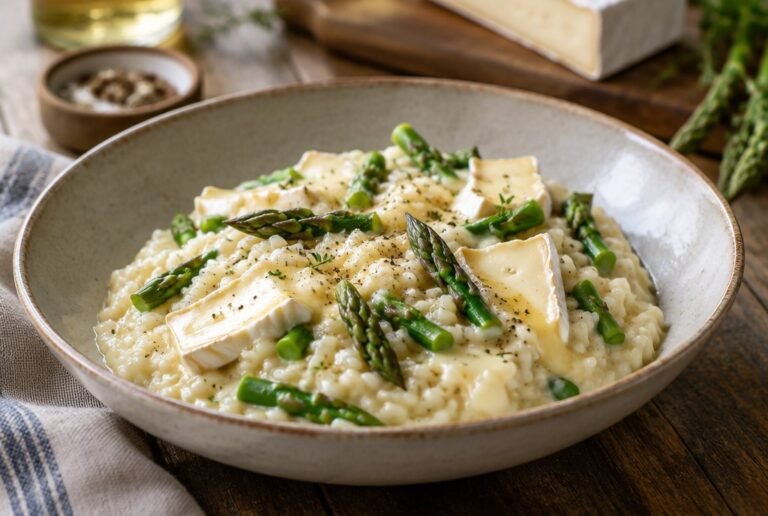 Risoto de Queijo Brie e Aspargos